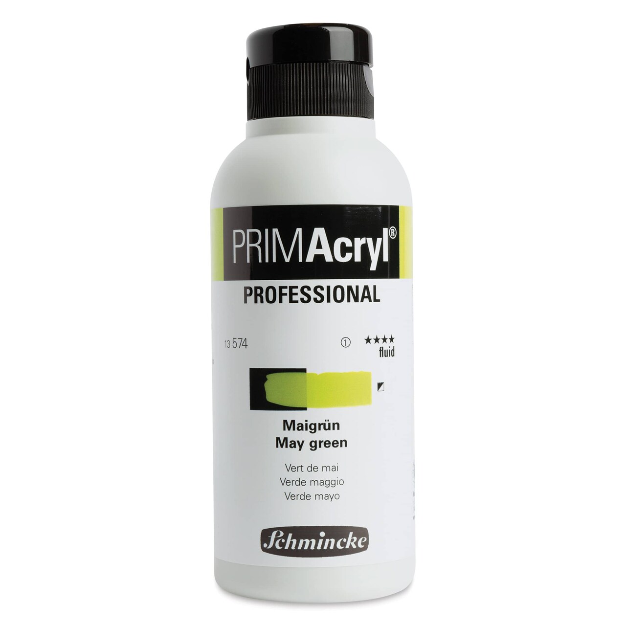Schmincke Primacryl Professional Fluid Acrylic - May Green, 250 ml bottle